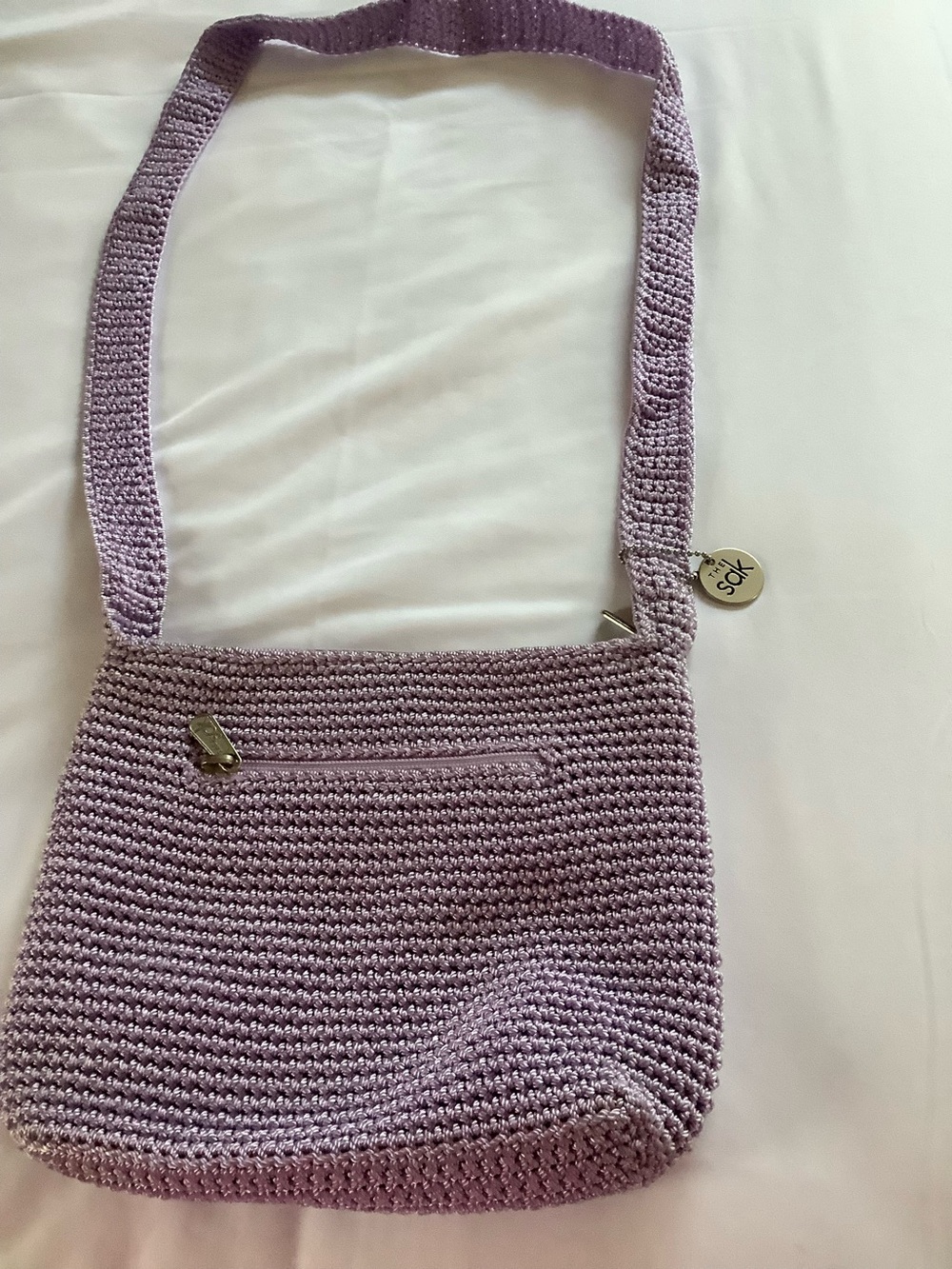The Sak Lavender Crochet Crossbody Bag